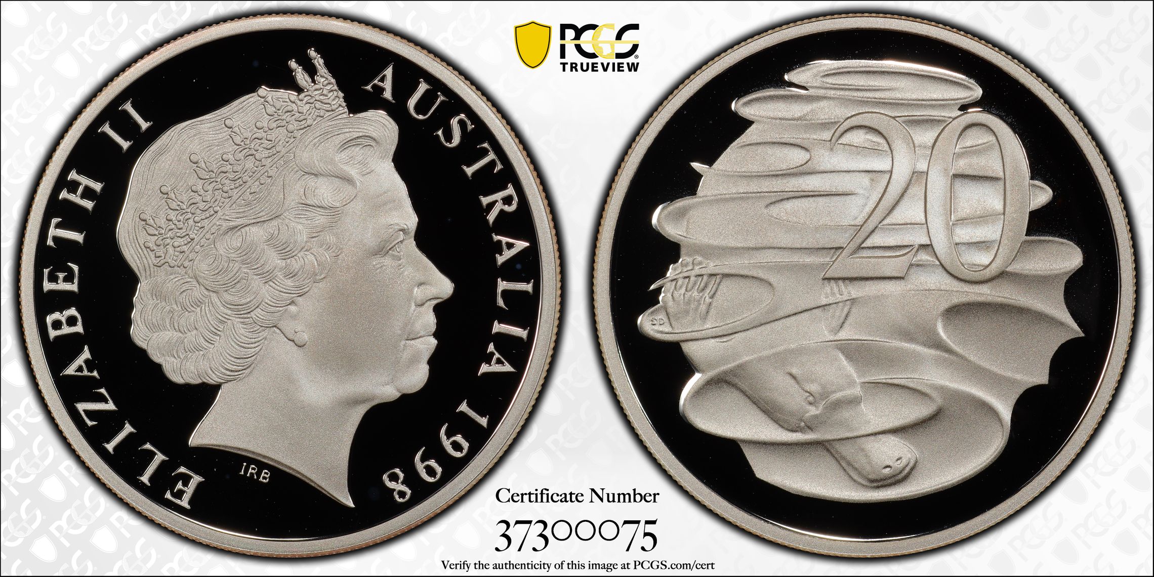 1998 Australia Twenty Cent, 20c Silver Silver PCGS - PR69DCAM -075