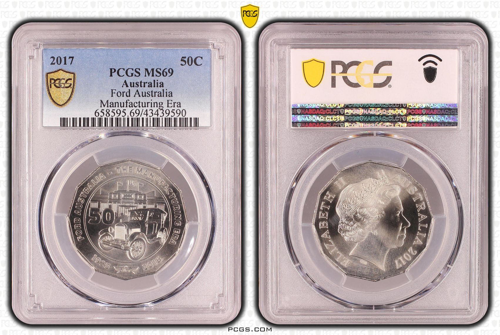 Ford Australia Manufacturing Era, Fifty Cent, 2017, PCGS MS69