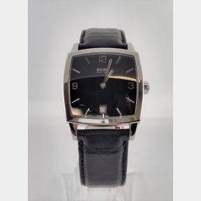 HUGO BOSS MENS WATCH - SWISS MADE - FULL STAINLESS STEEL - DATE FUNCTION - 34MM - 51633/304