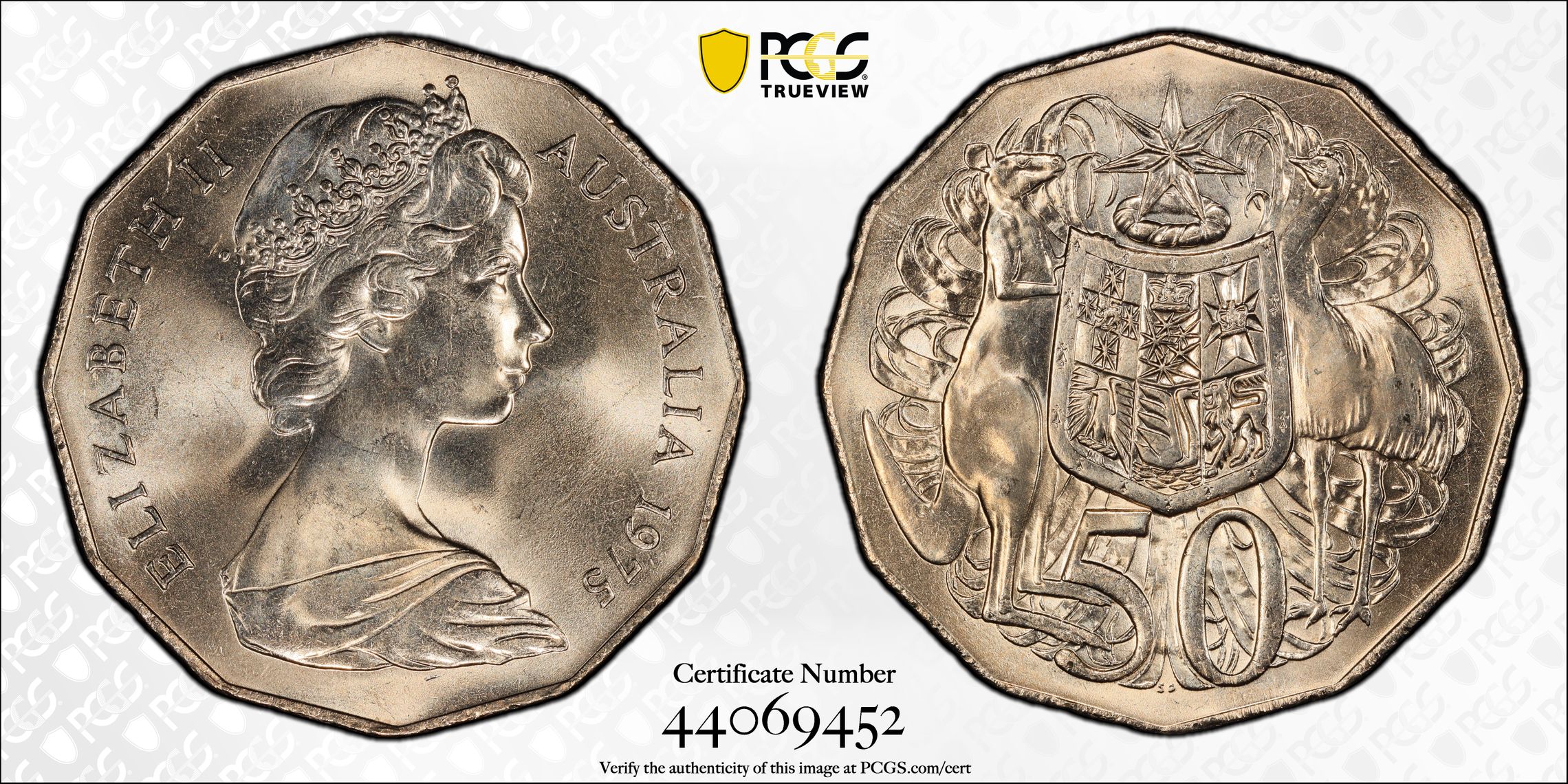 , Fifty Cent, 1975, PCGS MS65