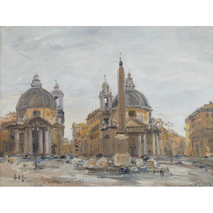 Włodzimierz Zakrzewski | Piazza del Popolo w Rzymie, 1958