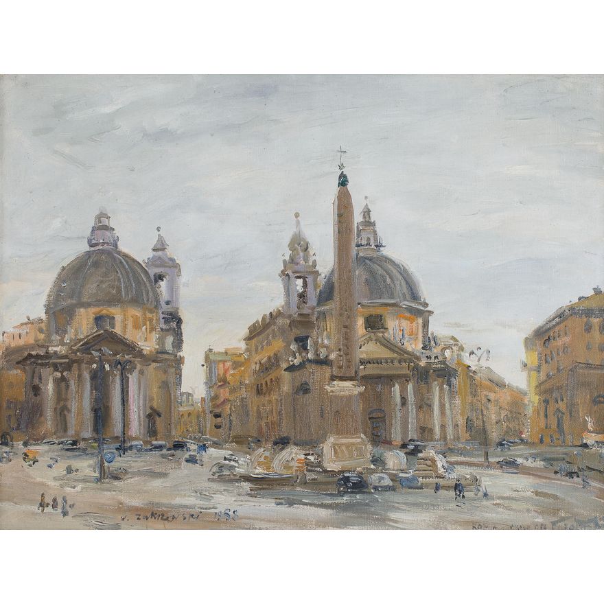 Włodzimierz Zakrzewski | Piazza del Popolo w Rzymie, 1958