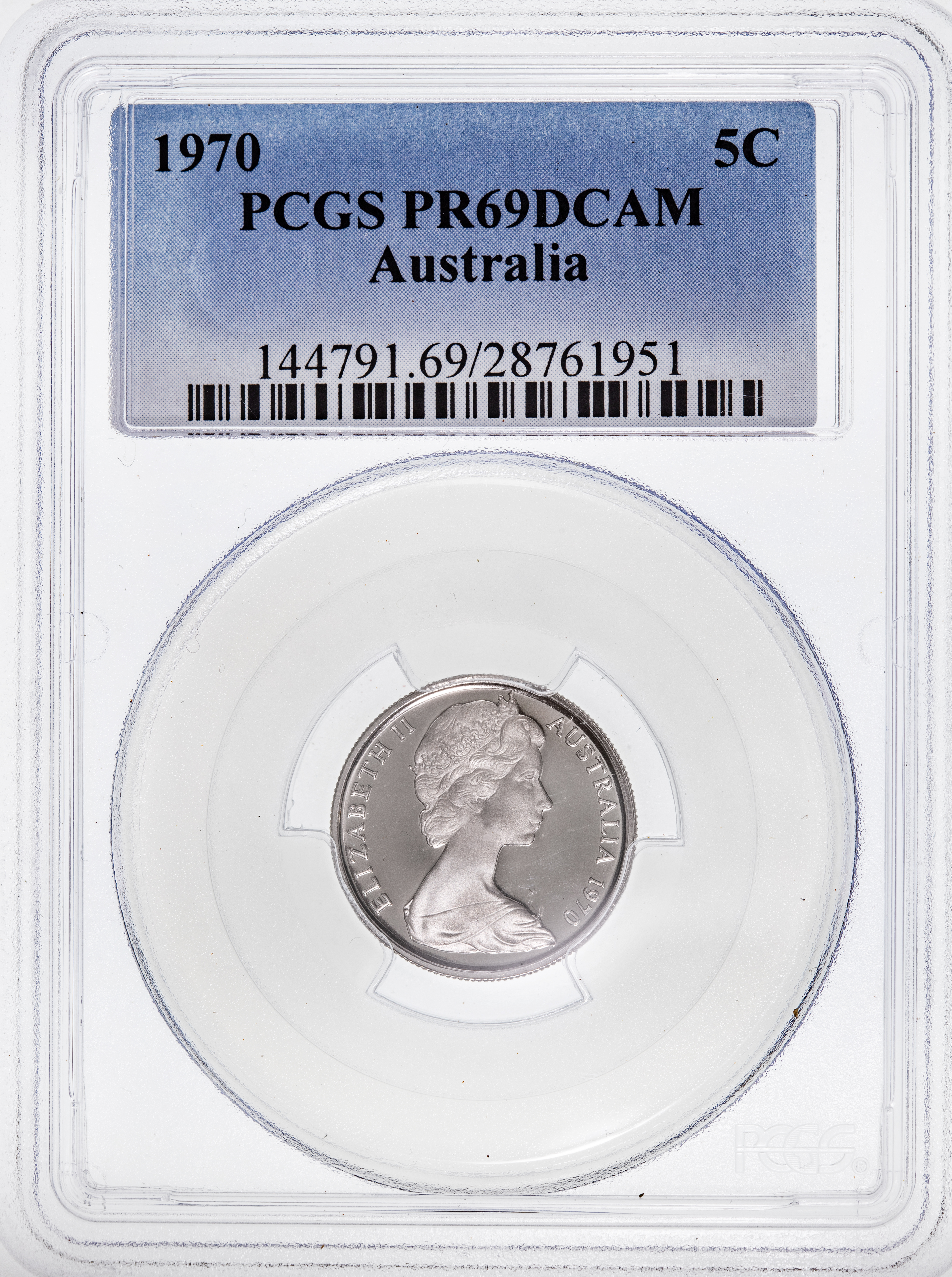 Five Cent, 1970, PCGS PR69DCAM