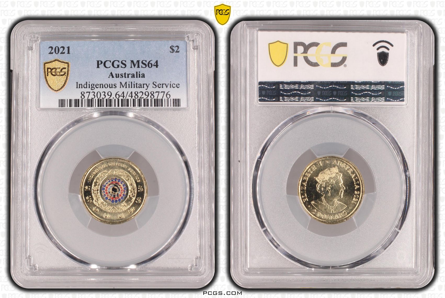 Indigenous Military Service Colourised, Two Dollar, 2021, PCGS MS64