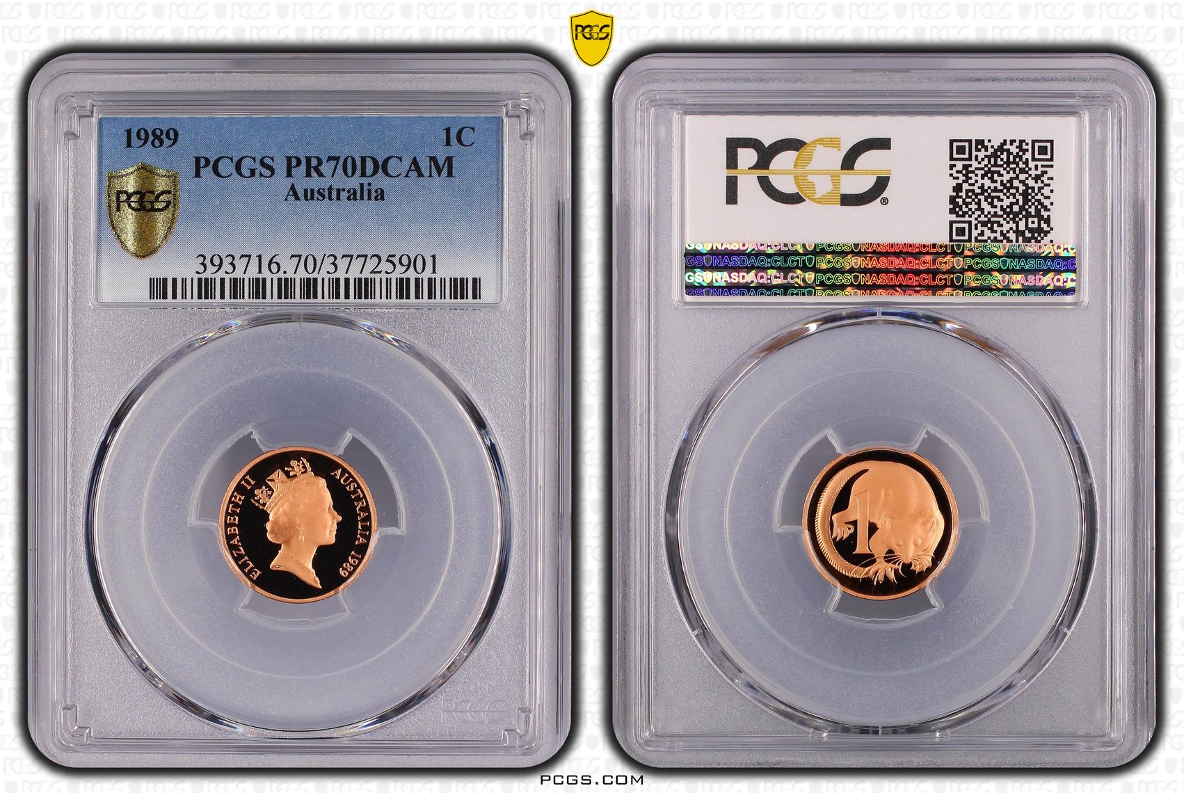 Elizabeth II, One Cent, 1989, PCGS PR70DCAM