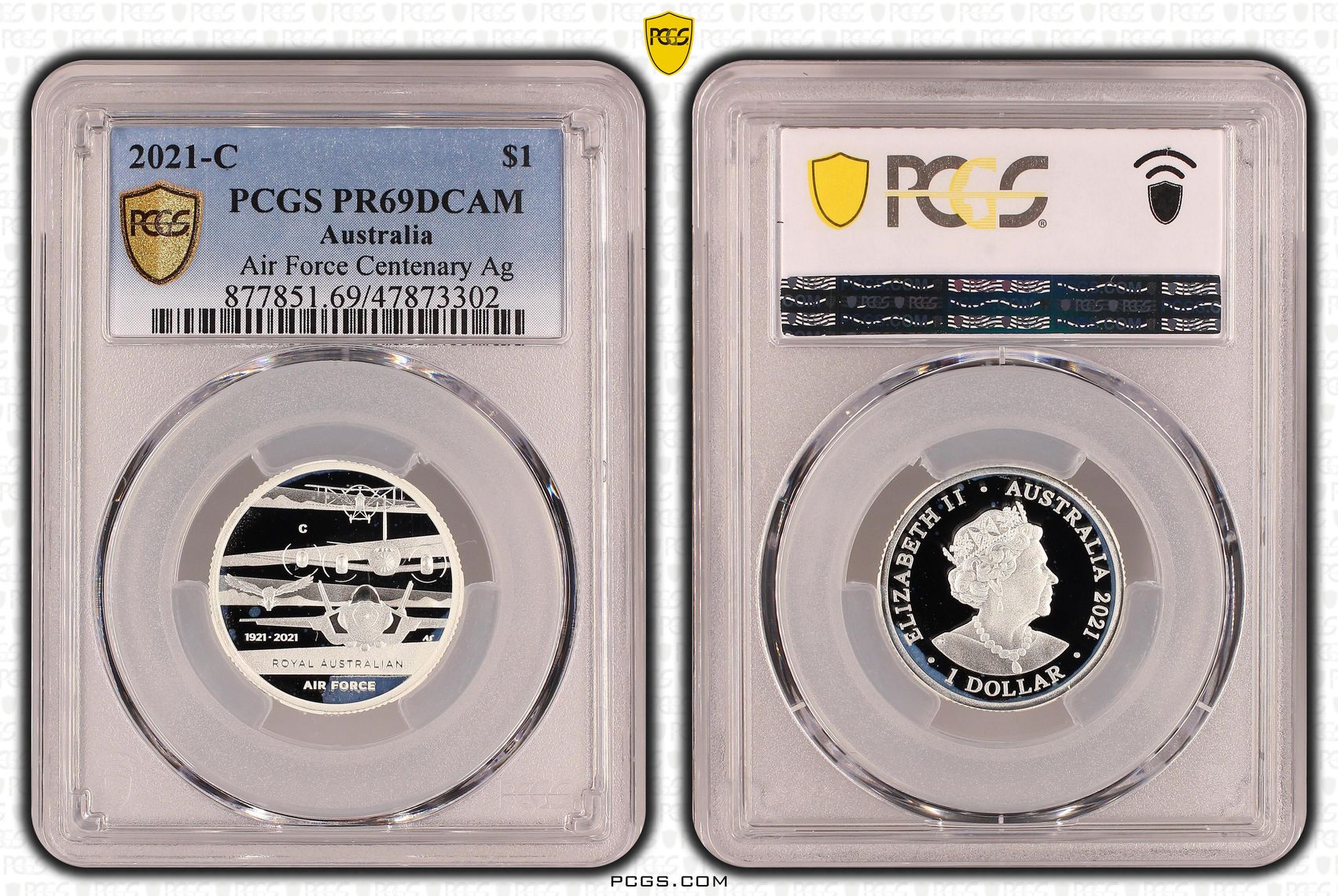 Air Force Centenary Ag, One Dollar, 2021-C, PCGS PR69DCAM