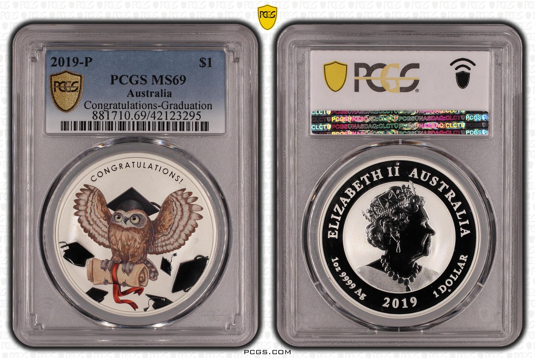 Congratulations-Graduation, POP 3/0, One Dollar, 2019-P, PCGS MS69