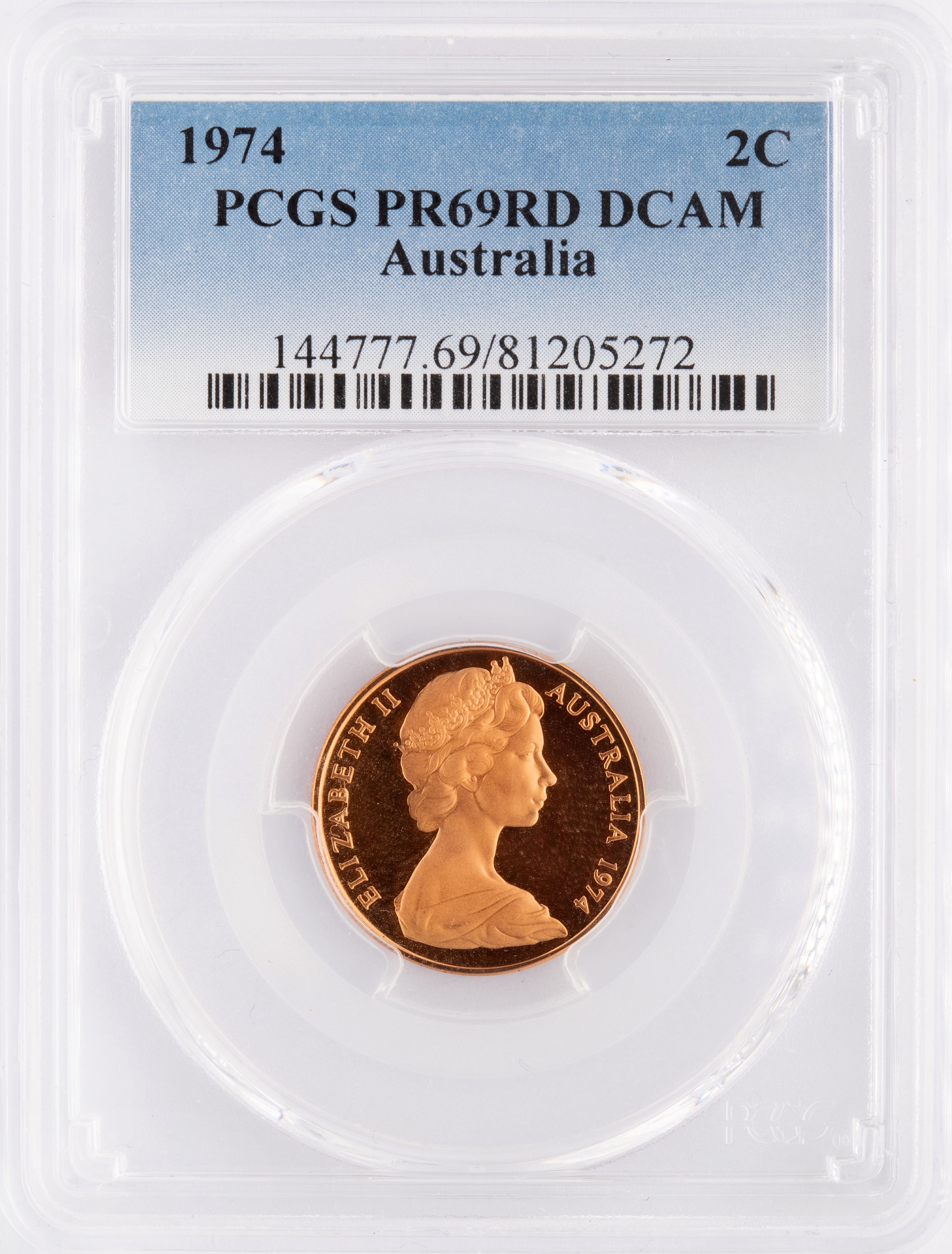 Two Cent, 1974, Pcgs Pr69dcam