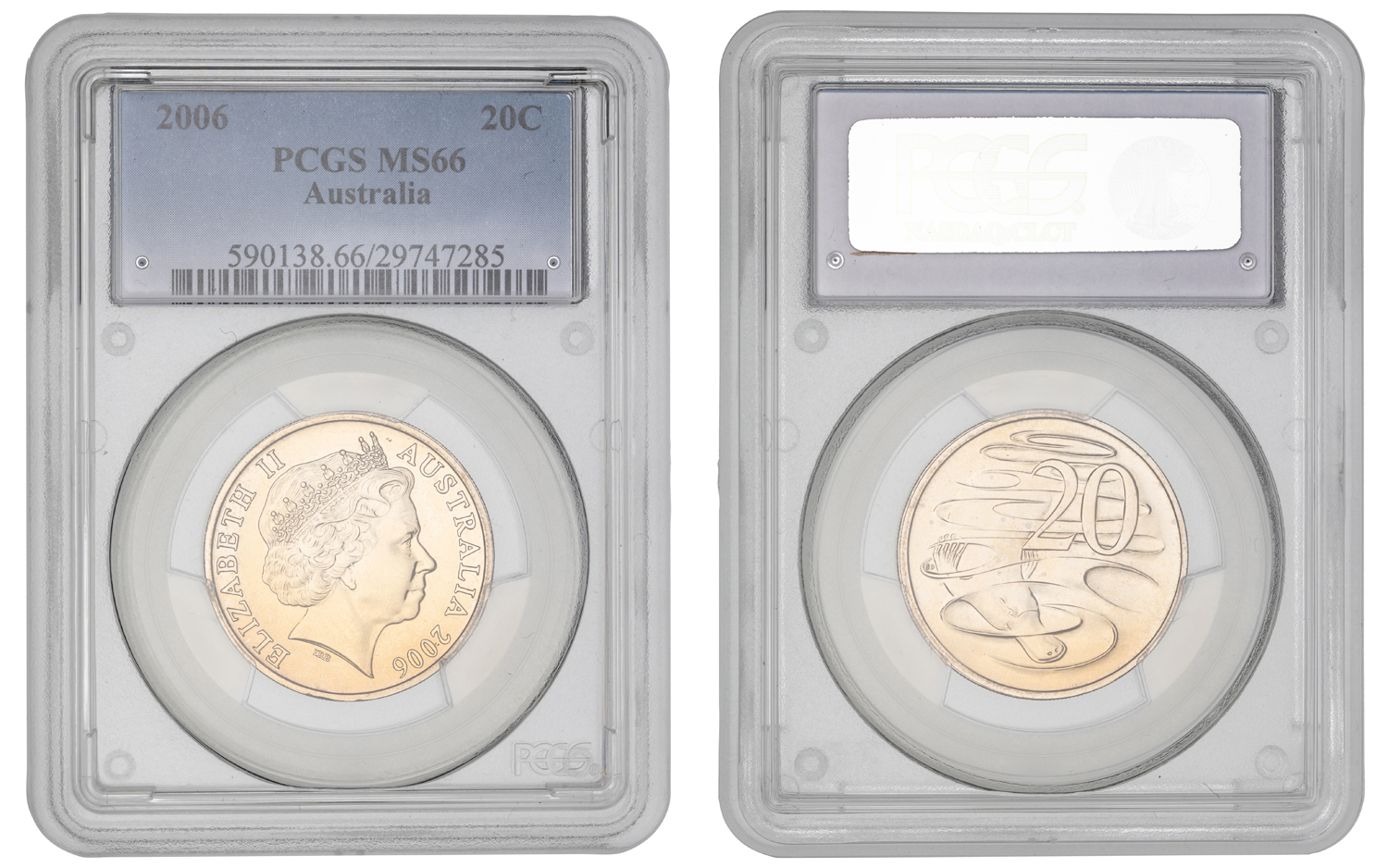 Elizabeth II, Twenty Cent, 2006, PCGS MS66