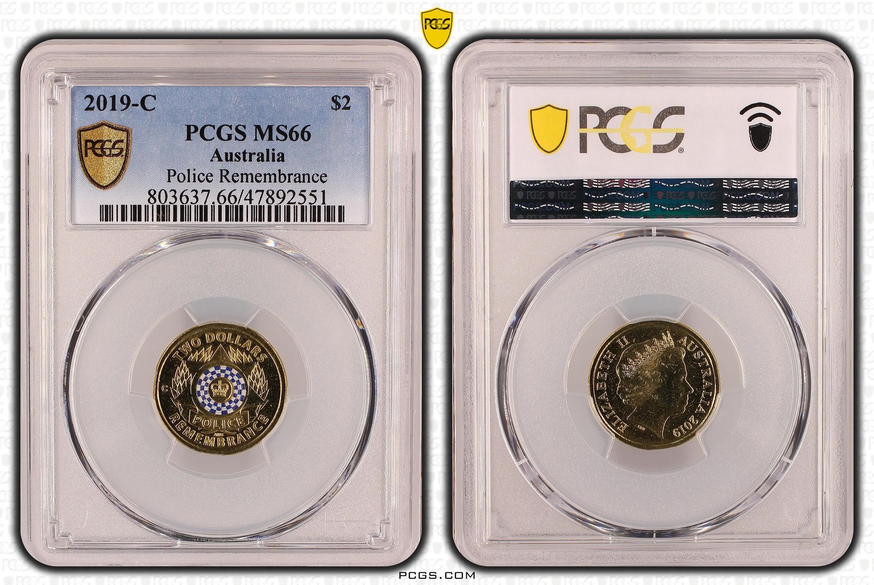 Elizabeth II, Police Remembrance , Two Dollar, 2019-C, PCGS MS66