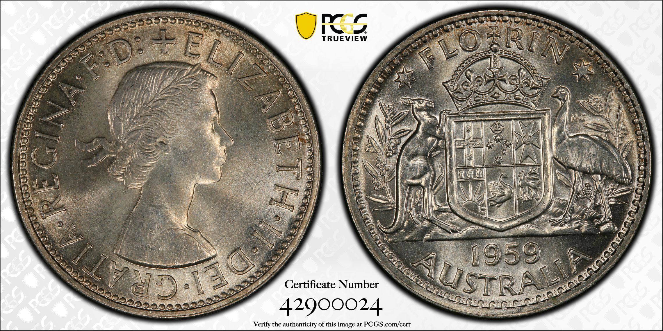 Florin, 1959(m), PCGS MS 64