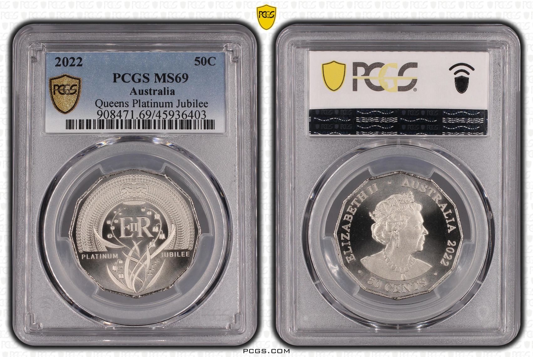 Elizabeth II Platinum Jubilee, Fifty Cent, 2022, PCGS MS69