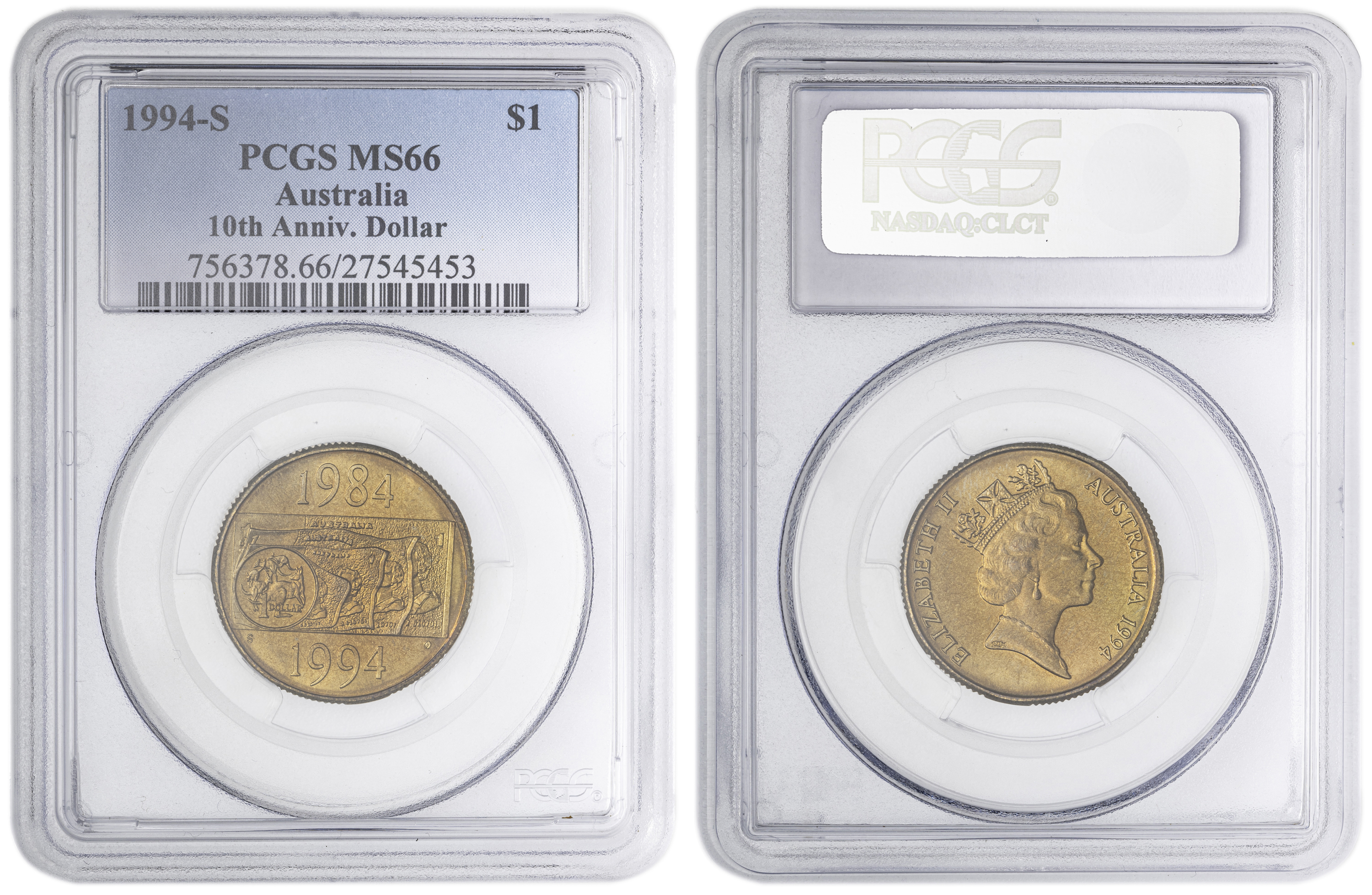 10th Anniv. Dollar , One Dollar, 1994-S, PCGS MS66