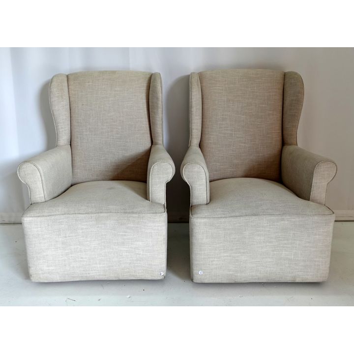 PAIR OF UPHOLSTERED ROCKERS