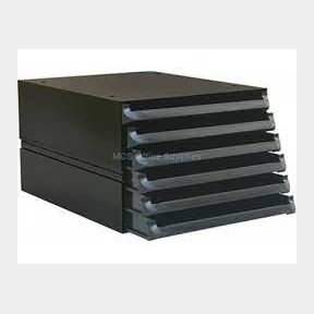 Bantex Texo Modular 6 Drawer Storage System - Black-50587/970 B4(S4)