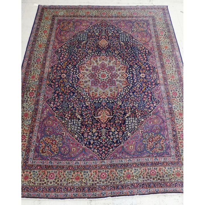 Semi Antique Persian Kirman Room Size Rug