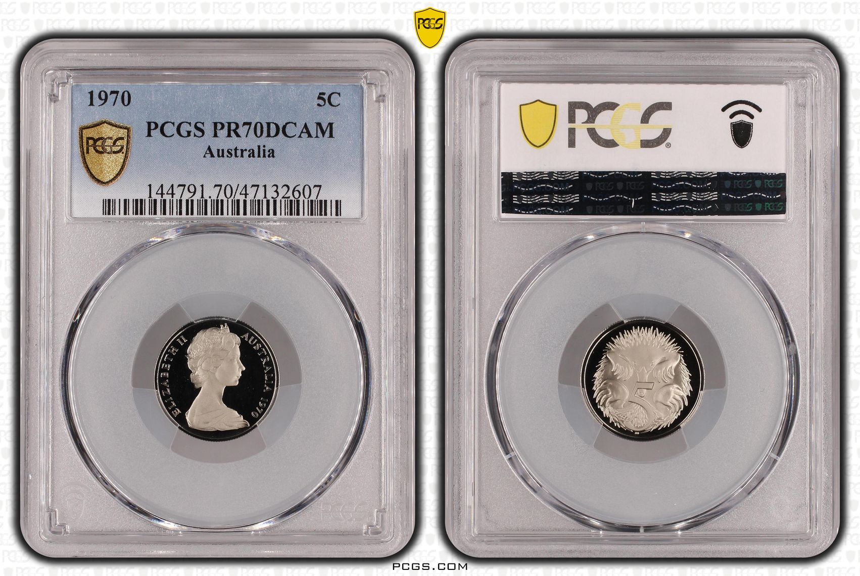 Elizabeth II, Pop 3/0, Five Cent, 1970, PCGS PR70DCAM