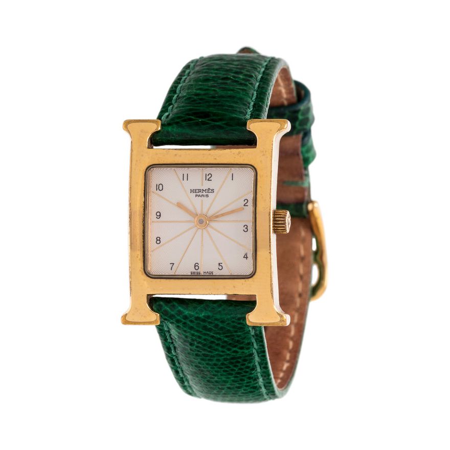 Hermès Heure H Wrist Watch with Lizard Strap | Freeman display picture 3