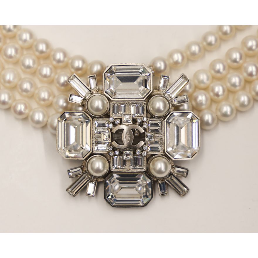 Chanel Sterling & Pearl Multi-Strand Necklace