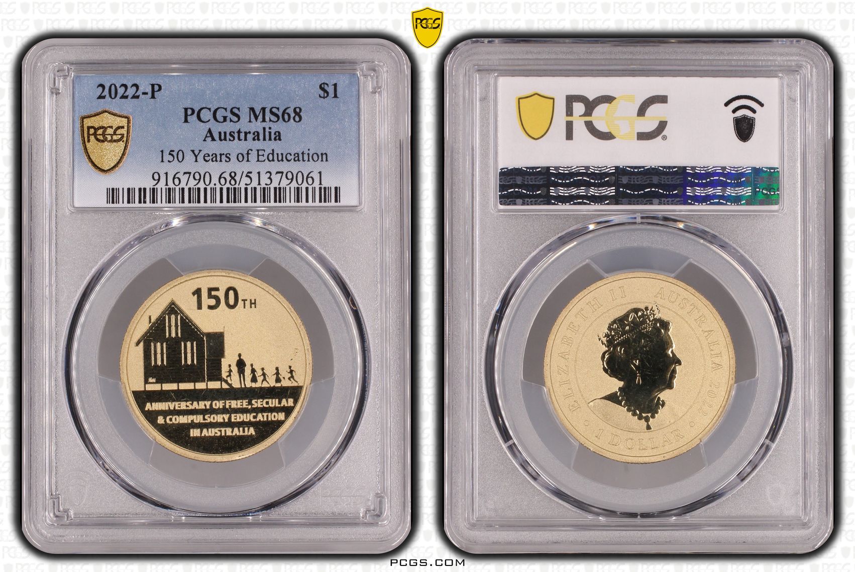 150 Years of Education, One Dollar, 2022-P, PCGS MS68