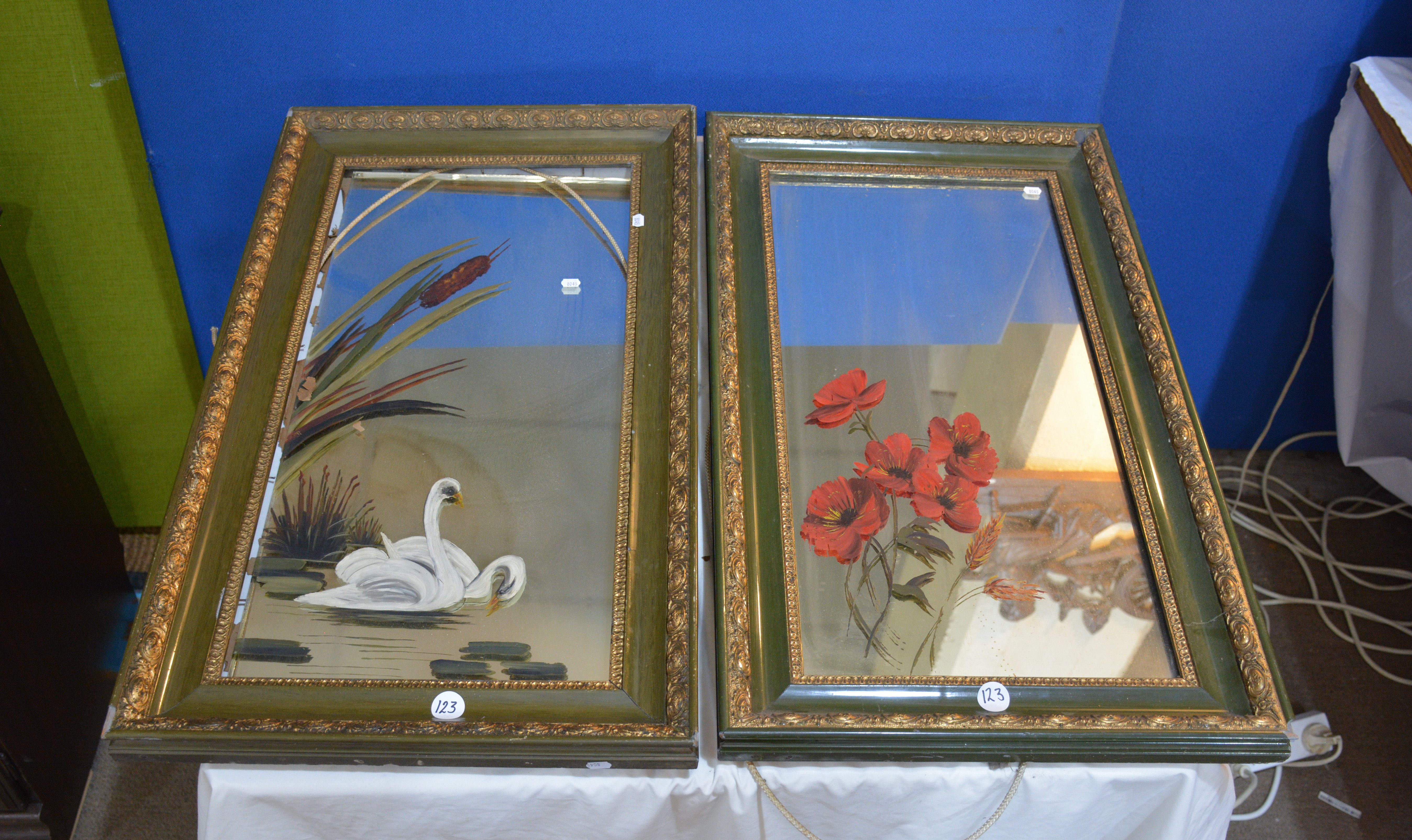 Antique Framed Hand Painted Mirrors x 2 — NZ auction result