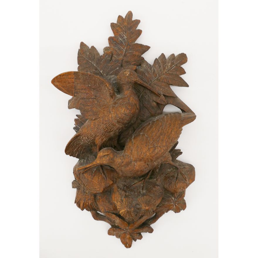 Antique Black Forest Carved Wall Ornament- 15''