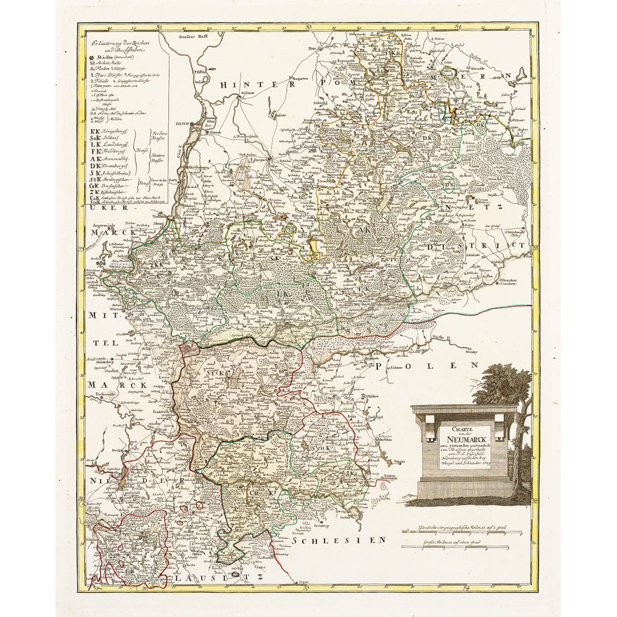 Franz Ludwig Güssefeld | Charte von der Neumarck neu entworfen und nach ihren Kreisen…