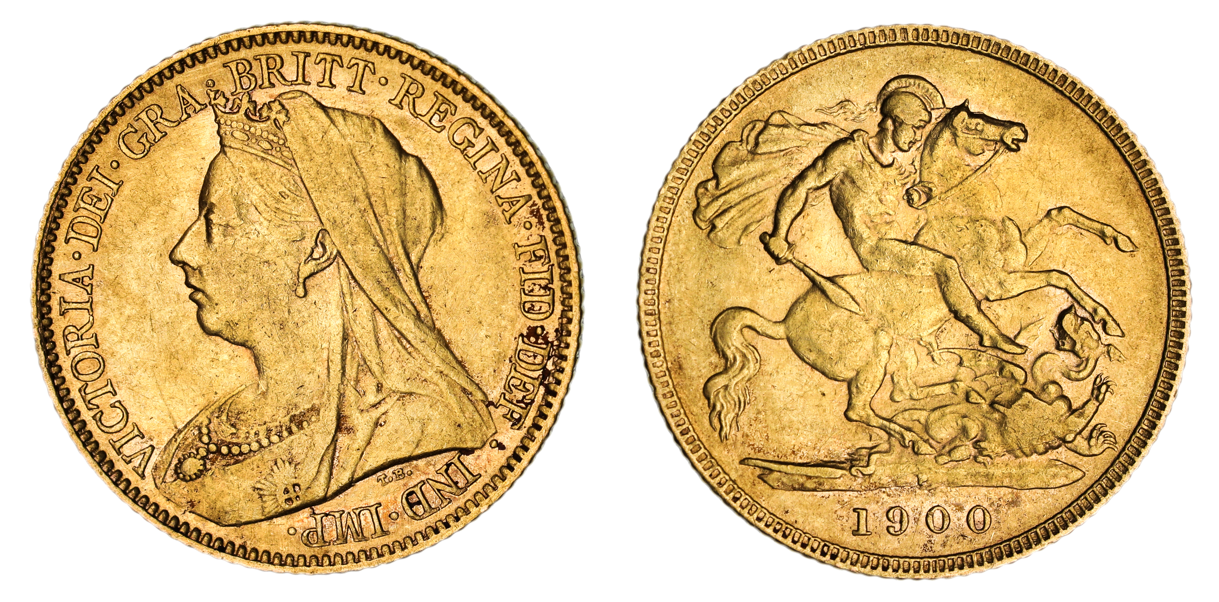 Victoria, St. George Reverse - Perth Mint, Half Sovereign, 1900, EF