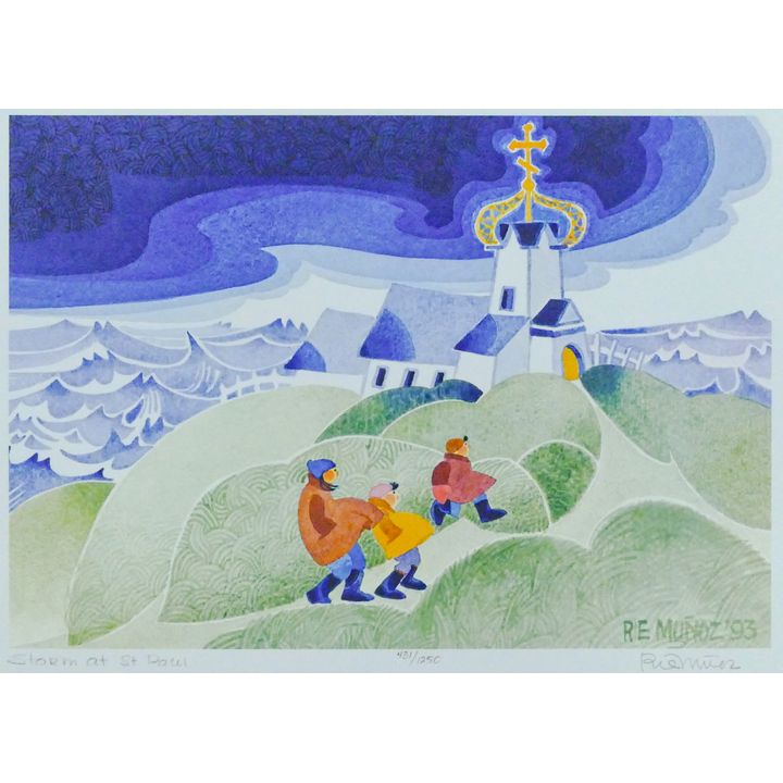Rie Munoz ''Storm at St. Paul'' 1993 Signed Print