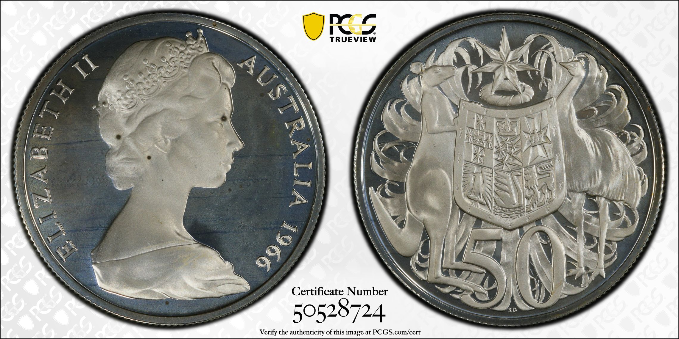 Fifty Cent, 1966, PCGS PR67DCAM