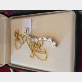 14K Solid Gold Box Chain Necklace with Multi Stone Pendant