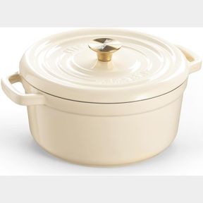 OVERMONT ENAMELED CAST IRON DUTCH OVEN - 5QT POT WITH LID COOKBOOK & COTTON POTHOLDERS - HEAVY-DUTY COOKWARE FOR BRAISING, STEWS,