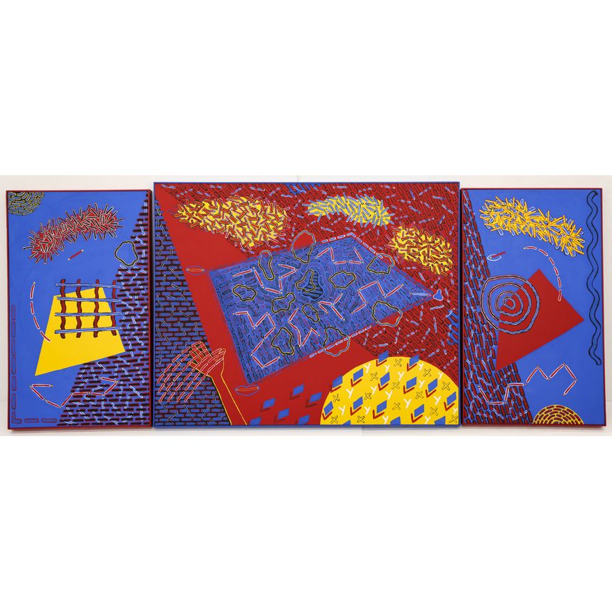 Andrew Keating ''Code'' (Triptych) 1981 Acrylic