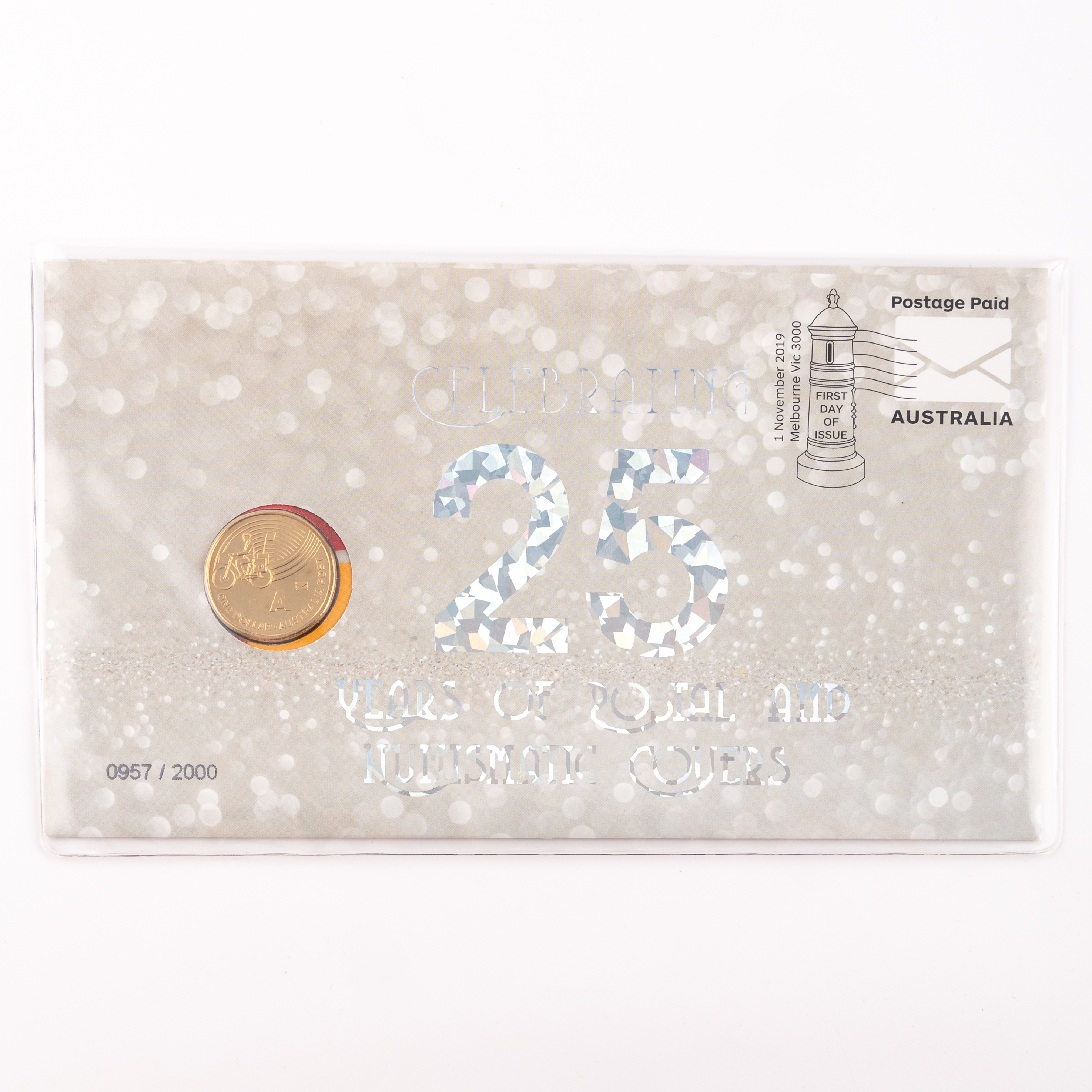 Elizabeth II, 25 Years Of Australia Post PNC, One Dollar, 2019, UNC
