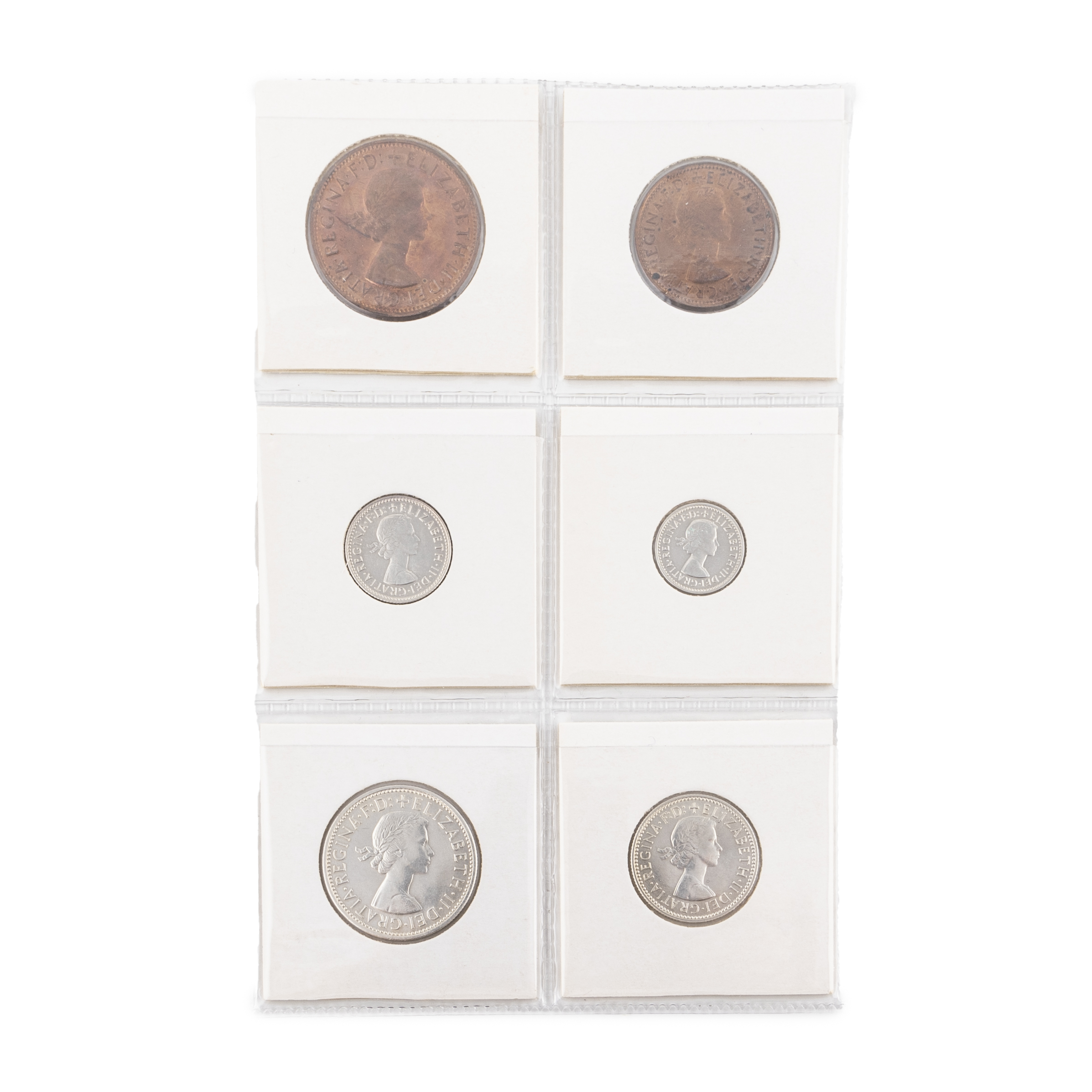 Elizabeth II, Six Coin Melbourne Proof Set, Halfpenny - Florin, 1959, FDC