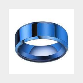 S & C Minimalist Stainless Steel Ring - Blue - X 1/2 | DR 51654/22854 B5 (S3)SB