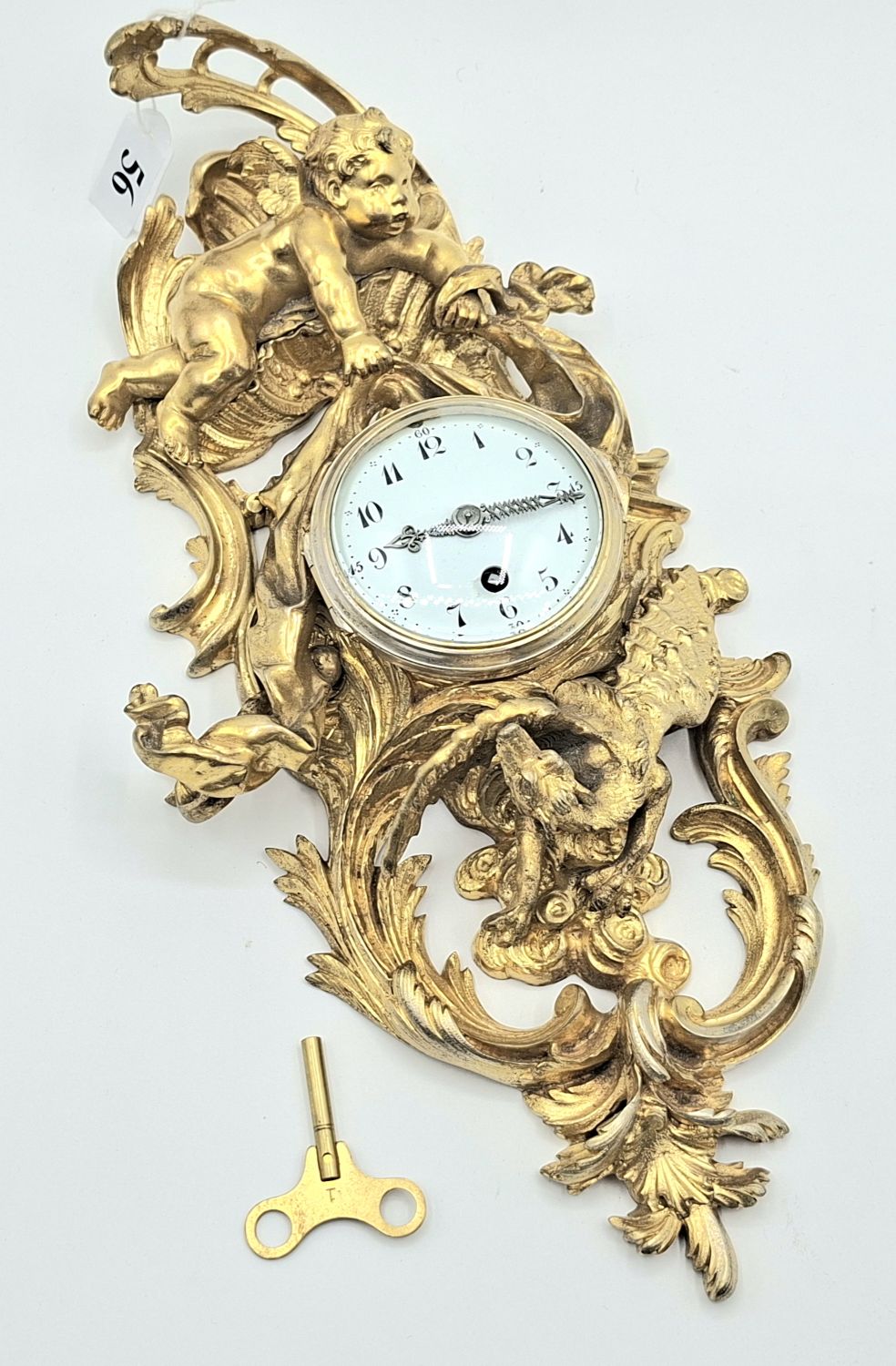 56 · STUNNING FRENCH BRASS WALL CLOCK