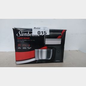 SUNBEAM - 300W HAND MIXER WITH STAND BOWL - BLACK - SUNBEAM STAINLESS STEEL HAND MIXER WITH STAINLESS STEEL BOWL. MODEL - SDMB-3000.