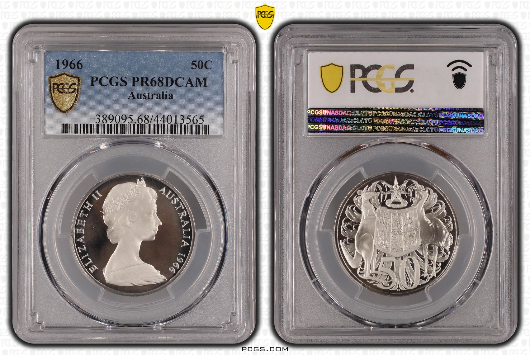 1966 Australian Fifty Cent, 50c Silver Proof PCGS - PR68DCAM -565