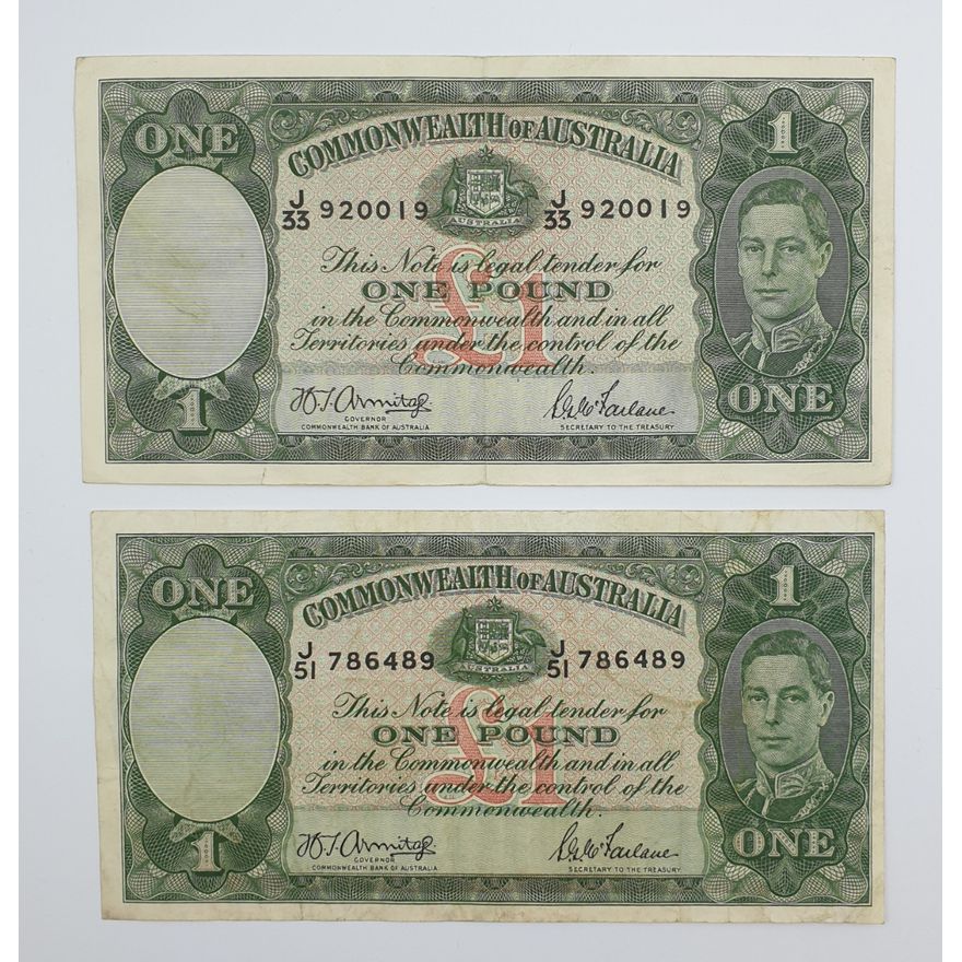 CoA A/M One Pound Notes (x2)