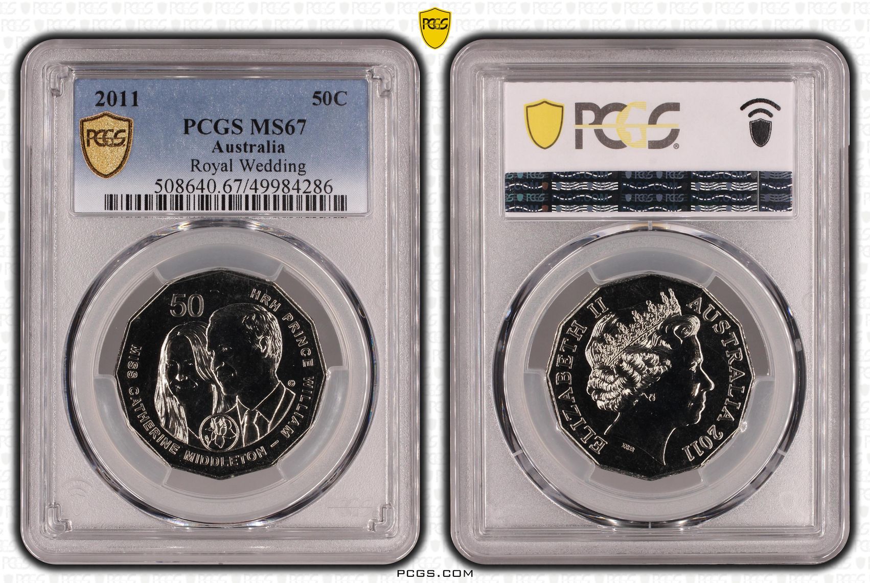 Royal Wedding , Fifty Cent, 2011, PCGS MS67