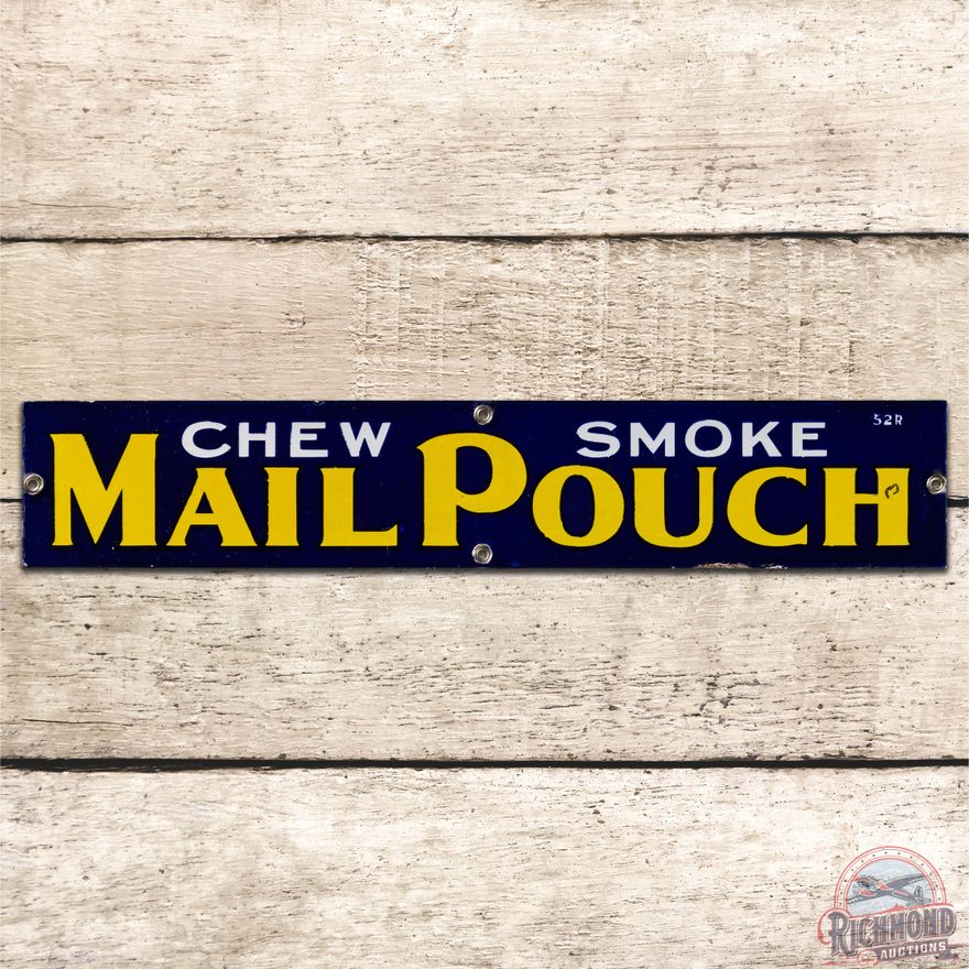 Chew Smoke Mail Pouch Tobacco SS Porcelain Sign