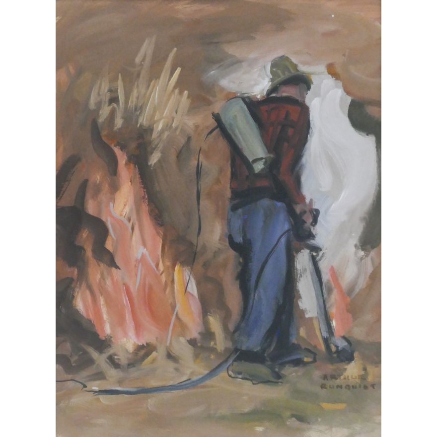 Arthur Runquist ''Firefighter'' Oil