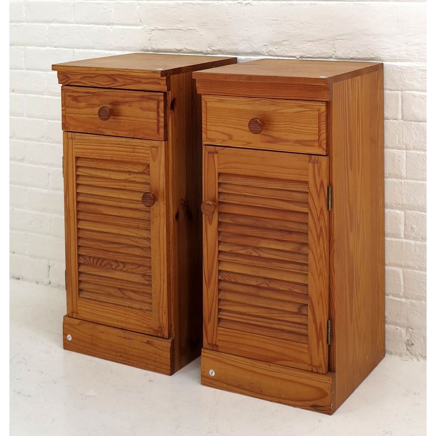 PAIR OF PINE PEDESTAL CUPBOARDS