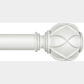 32-58" KAMANINA IVORY WHITE CURTAIN ROD 32 TO 58 INCH(2.6-4.8FT), 1 INCH ADJUSTABLE SINGLE CURTAIN RODS FOR WINDOWS 20 TO 54 INCH,