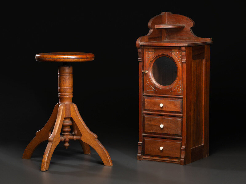 A Barbershop Cabinet and Stool
