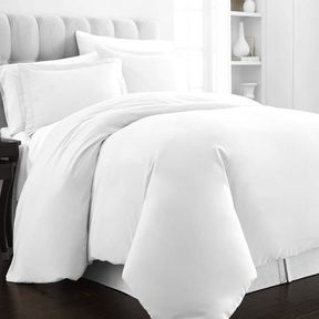 Pizuna 100% Long Staple Cotton Duvet Cover Set King White |