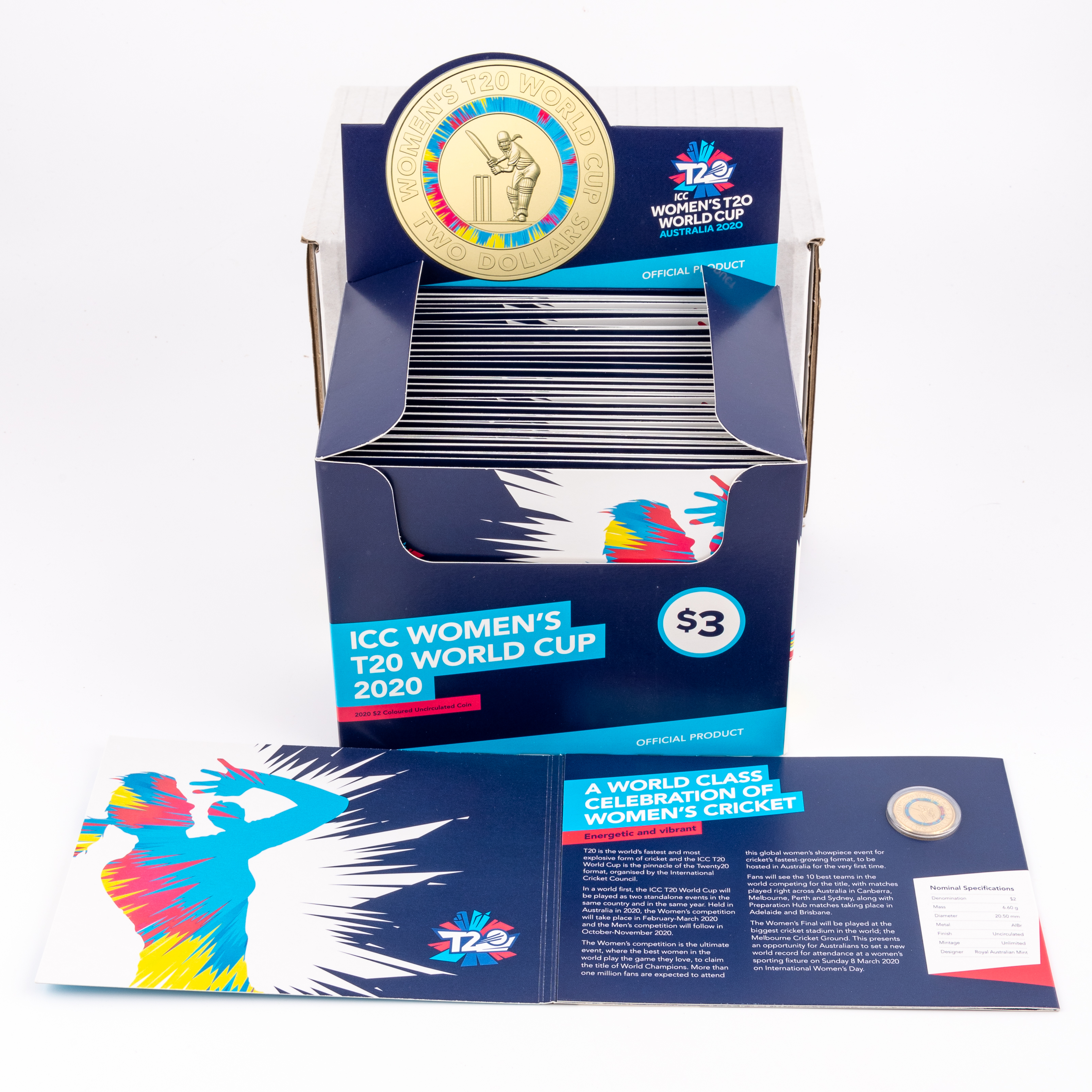Elizabeth II, Women's T20 World Cup, Two Dollars, 2020, UNC