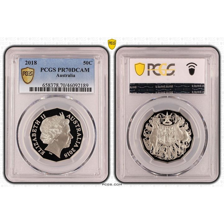 2018 Australia Fifty Cent, 50c PCGS - PR70DCAM POP 45/0 -189