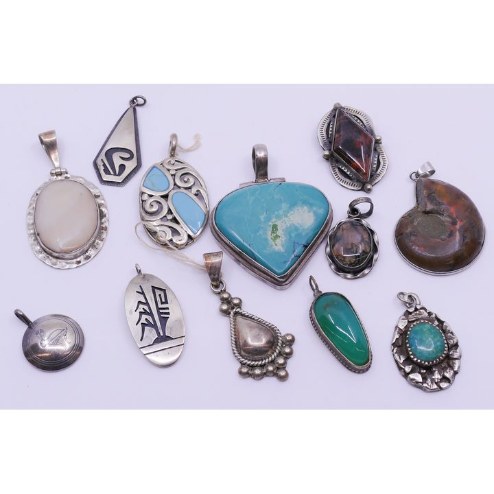 Box SW Sterling & Stone Pendants